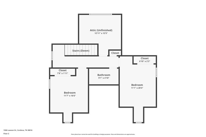 1,765/Mo, 1506 Lawson Dr Cordova, TN 38016 Floor Plan View 2