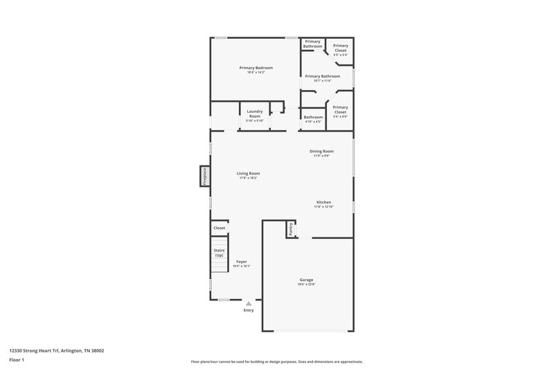 2,215/Mo, 12330 Strong Heart Trl Arlington, TN 38002 Floor Plan View