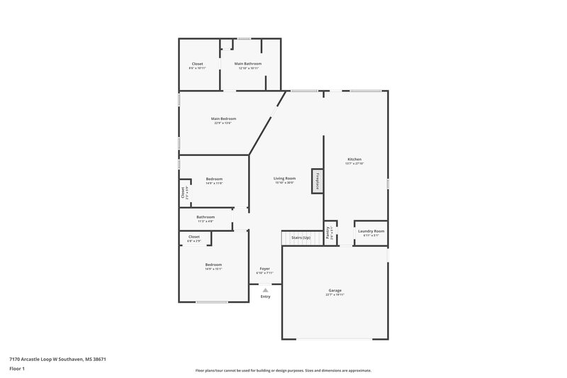 2,195/Mo, 7170 Arcastle Loop W Southaven, MS 38671 Floor Plan View