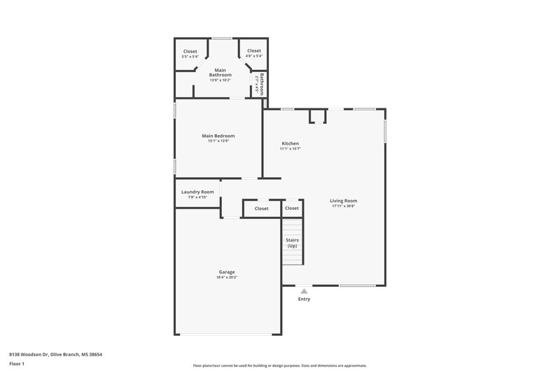 2,040/Mo, 8138 Woodson Dr Olive Branch, MS 38654 Floorplan View