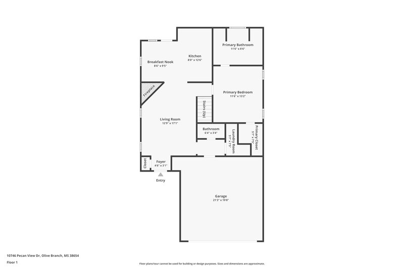 1,675/Mo, 10746 Pecan Vw Dr Olive Branch, MS 38654 Floor Plan View