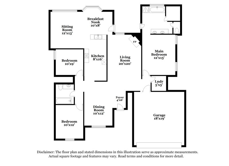 2,740/Mo, 6316 Fairway Wood Cv Bartlett, TN 38135 Floor Plan View