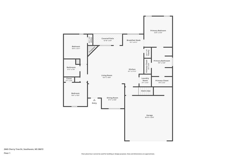 1,910/Mo, 2665 Cherry Tree Dr Southaven, MS 38672 Floor Plan View