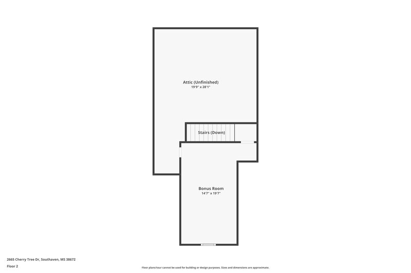 1,910/Mo, 2665 Cherry Tree Dr Southaven, MS 38672 Floor Plan View 2