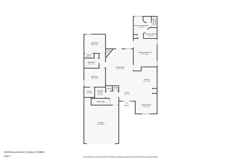 1,765/Mo, 10279 Green Moss Dr S Cordova, TN 38018 Floorplan View