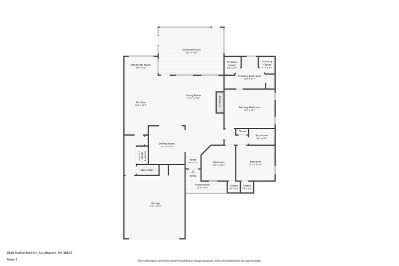 3,060/Mo, 2848 Rutherford Dr Southaven, MS 38672 Floor Plan View
