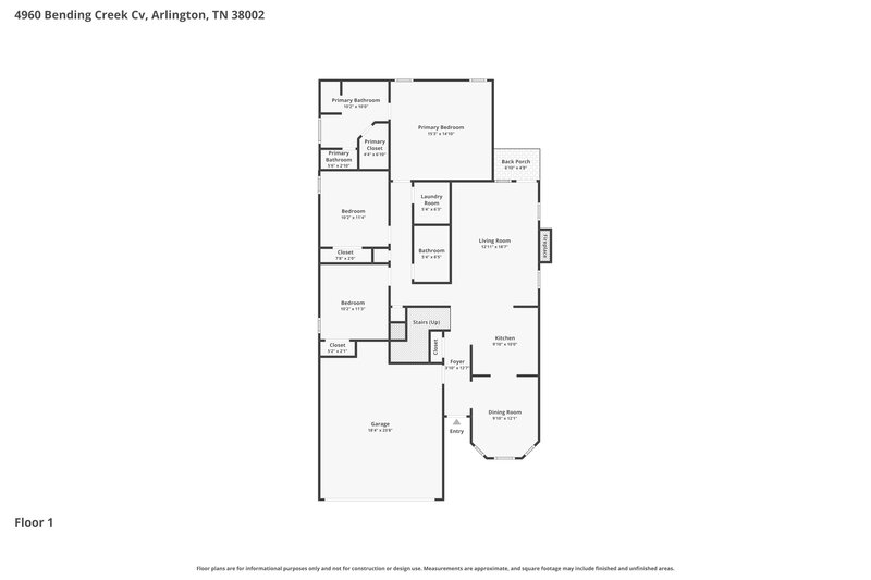 2,305/Mo, 4960 Bending Creek Cv Arlington, TN 38002 Floor Plan View
