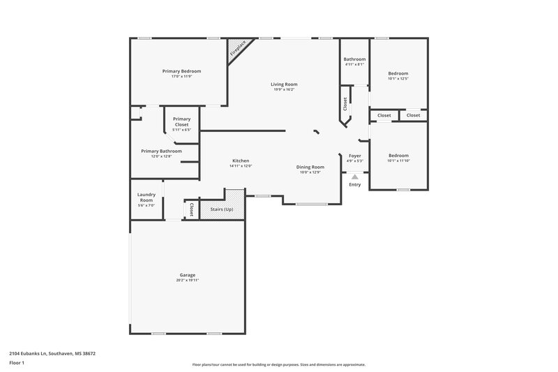 2,050/Mo, 2104 Eubanks Ln Southaven, MS 38672 Floorplan View