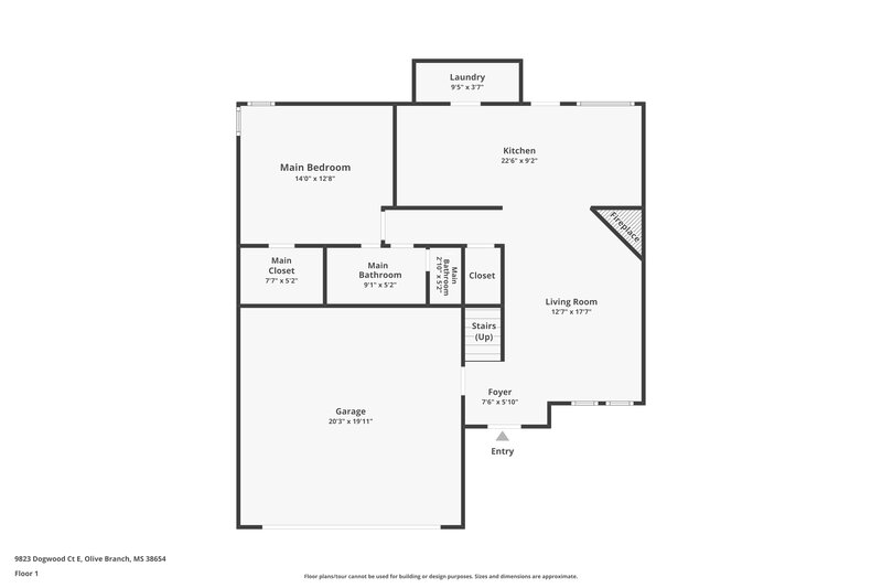 1,885/Mo, 9823 Dogwood Ct E Olive Branch, MS 38654 Floor Plan View