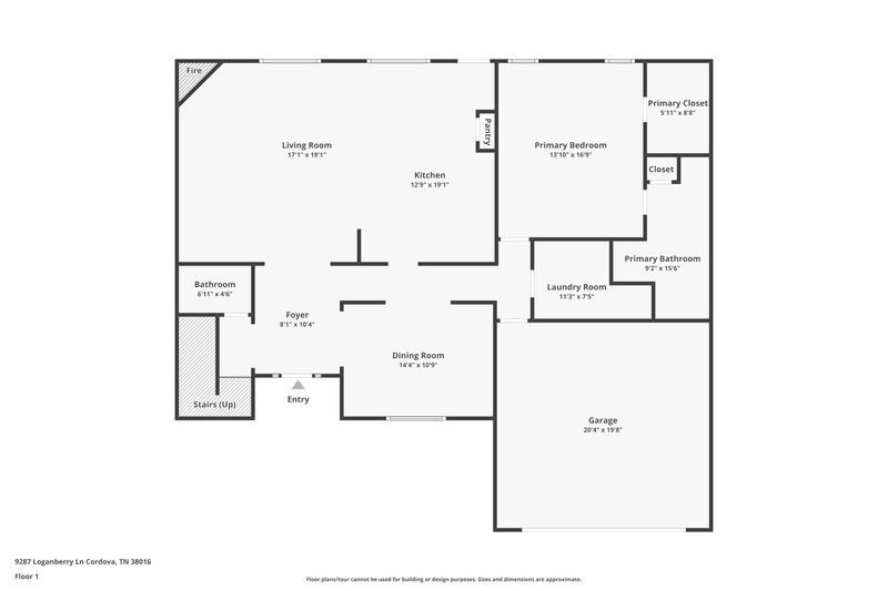 2,030/Mo, 9287 Loganberry Ln Cordova, TN 38016 Floor Plan View