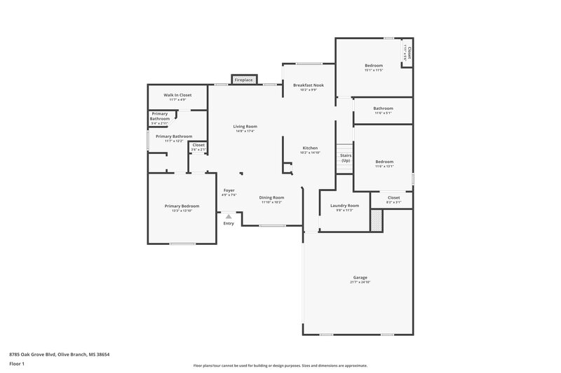 2,175/Mo, 8785 Oak Grove Blvd Olive Branch, MS 38654 Floor Plan View