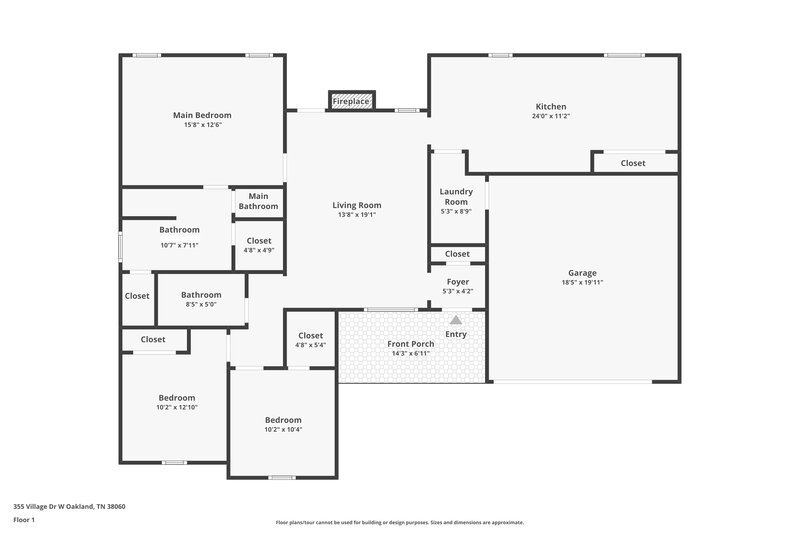 1,825/Mo, 355 Village Dr Oakland, TN 38060 Floor Plan View