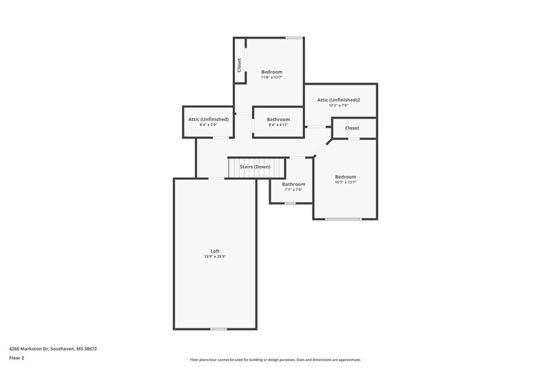 1,835/Mo, 4260 Markston Dr Southaven, MS 38672 Floor Plan View 2