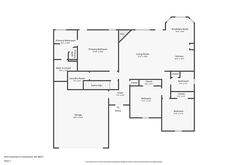 2,045/Mo, 8124 Inverness Cv Southaven, MS 38672 Floor Plan View