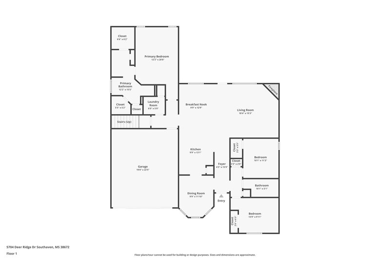 2,050/Mo, 5704 Deer Ridge Dr Southaven, MS 38672 Floor Plan View