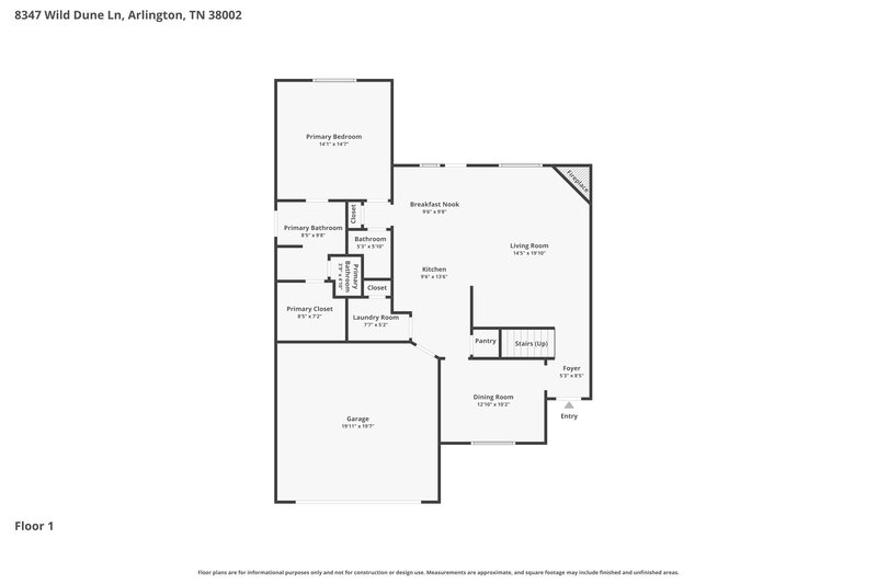 2,140/Mo, 8347 Wild Dune Ln Arlington, TN 38002 Floor Plan View