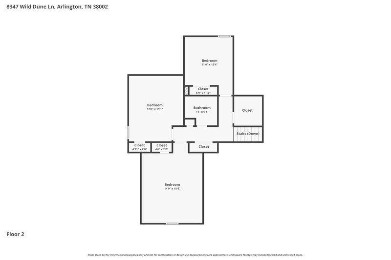 2,140/Mo, 8347 Wild Dune Ln Arlington, TN 38002 Floor Plan View 2
