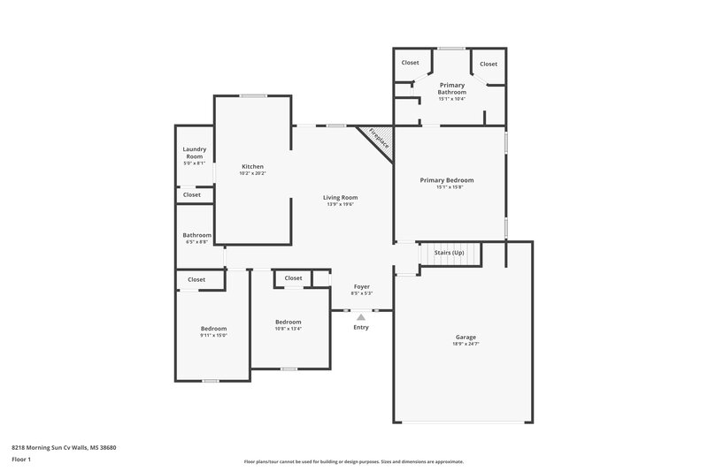 1,840/Mo, 8218 Morning Sun Cv Walls, MS 38680 Floor Plan View