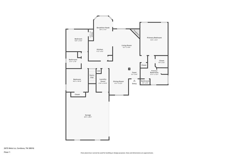 1,890/Mo, 2675 Meis Ln Cordova, TN 38016 Floorplan View 2