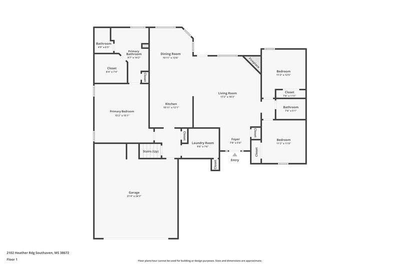 2,225/Mo, 2102 Heather Rdg Southaven, MS 38672 Floor Plan View
