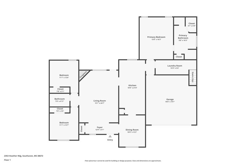2,105/Mo, 2353 Heather Rdg Southaven, MS 38672 Floor Plan View