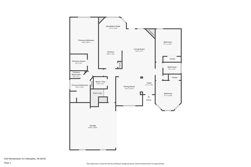 2,270/Mo, 5327 Brookwater Cv S Memphis, TN 38125 Floor Plan View