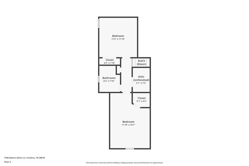 1,780/Mo, 7436 Bakers Glenn Ln Cordova, TN 38018 Floor Plan View 2
