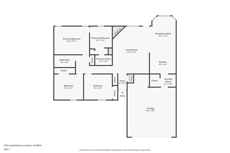 1,575/Mo, 2743 Longshadow Ln Cordova, TN 38016 Floor Plan View