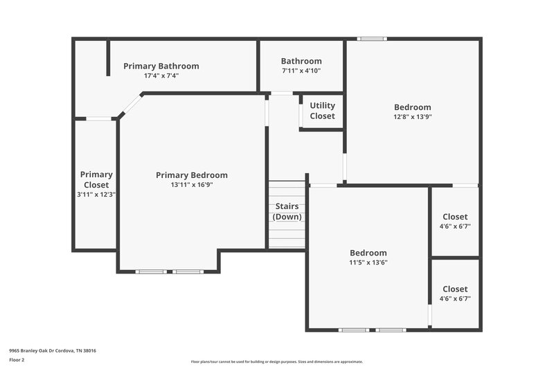 1,945/Mo, 9965 Branley Oak Dr Cordova, TN 38016 Floor Plan View 2