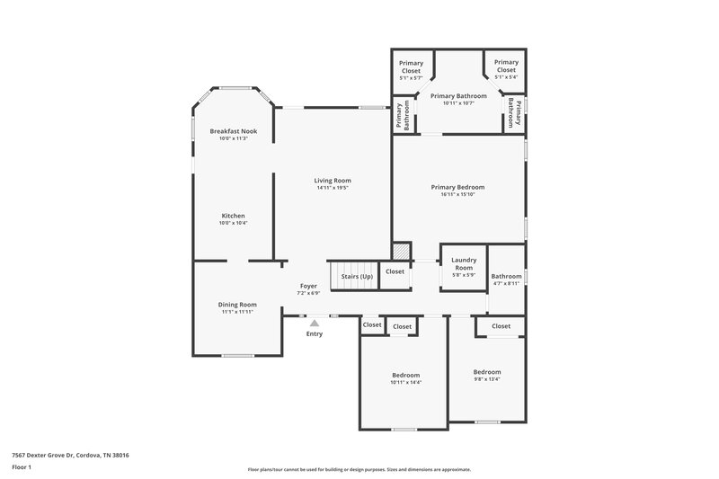 2,145/Mo, 7567 Dexter Grove Dr Cordova, TN 38016 Floor Plan View