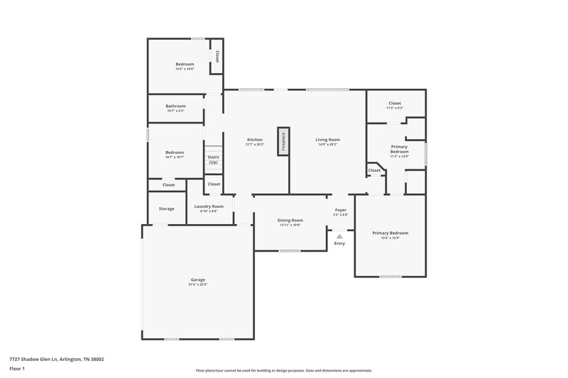 2,115/Mo, 7727 Shadow Glen Ln Arlington, TN 38002 Floor Plan View