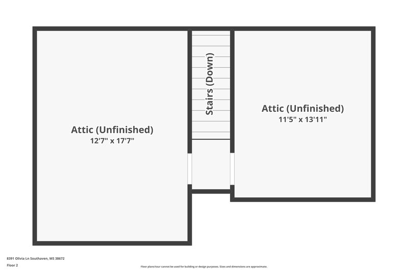 2,035/Mo, 8391 Olivia Ln Southaven, MS 38672 Floor Plan View