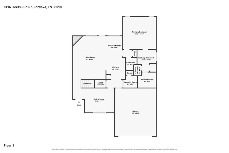 2,180/Mo, 8116 Fleets Run Dr Cordova, TN 38018 Floor Plan View