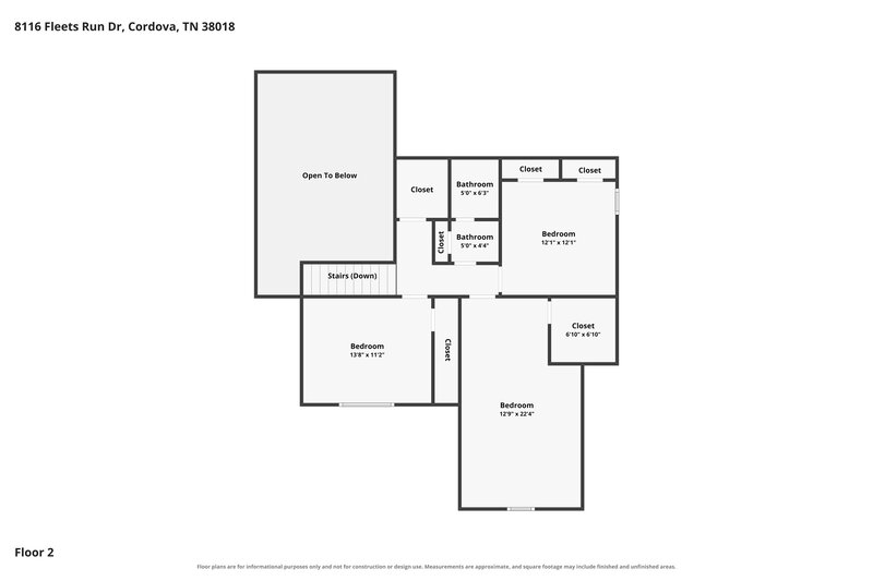 2,180/Mo, 8116 Fleets Run Dr Cordova, TN 38018 Floor Plan View 2