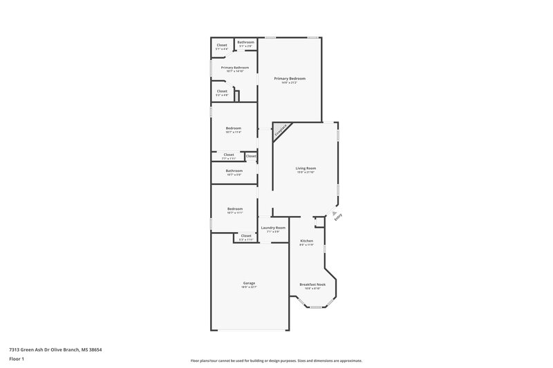 1,730/Mo, 7313 Green Ash Dr Olive Branch, MS 38654 Floor Plan View