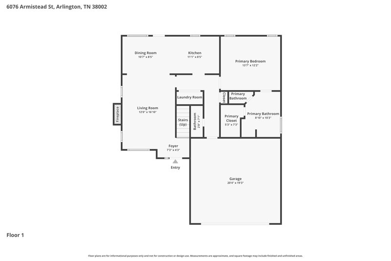 2,205/Mo, 6076 Armistead St Arlington, TN 38002 Floor Plan View