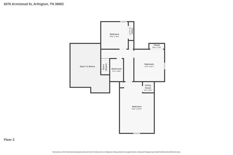 2,205/Mo, 6076 Armistead St Arlington, TN 38002 Floor Plan View 2