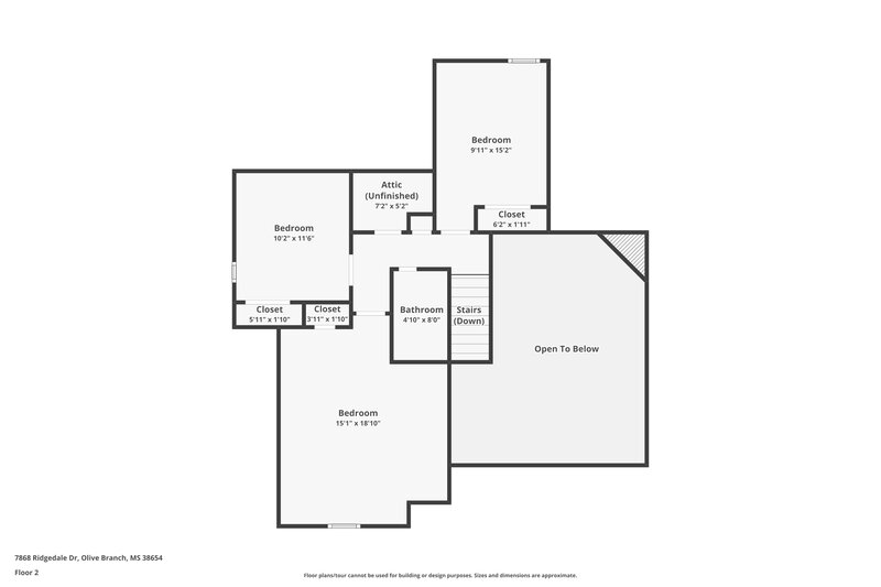 1,770/Mo, 7868 Ridgedale Dr Olive Branch, MS 38654 Floor Plan View 2