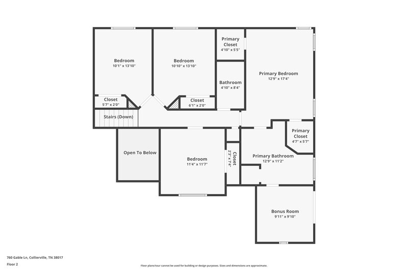 2,160/Mo, 760 Gable Ln Collierville, TN 38017 Floor Plan View 2