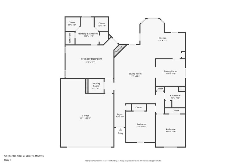 2,710/Mo, 1384 Carlton Ridge Dr Cordova, TN 38016 Floor Plan View