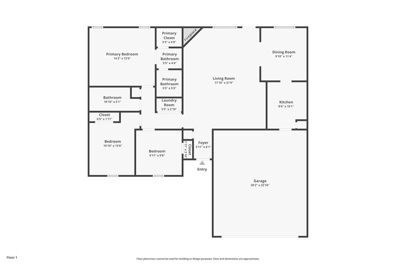 1,625/Mo, 6940 Brady Hill Dr Cordova, TN 38018 Floor Plan View
