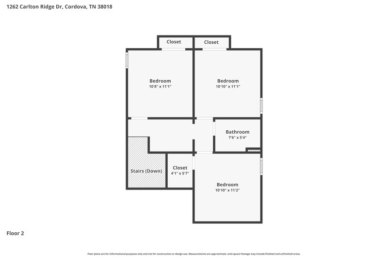 1,845/Mo, 1262 Carlton Ridge Dr Cordova, TN 38018 Floor Plan View 2