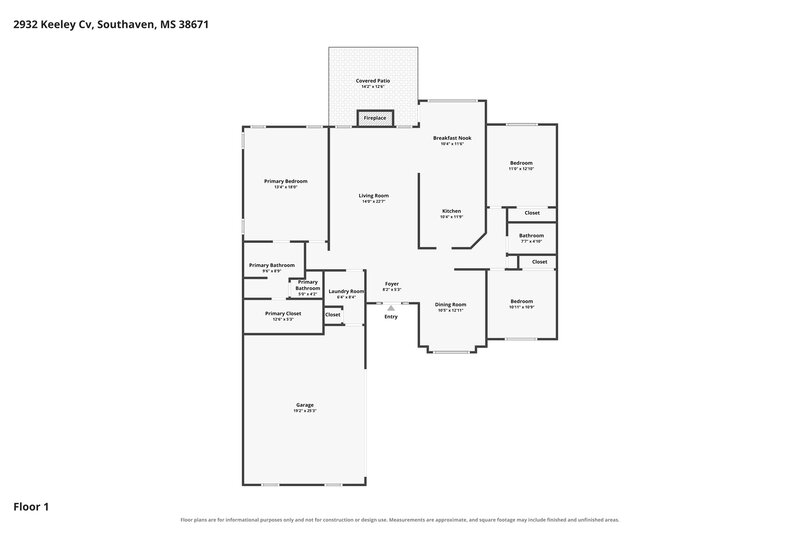 2,085/Mo, 2932 Keeley Cv Southaven, MS 38671 Floor Plan View