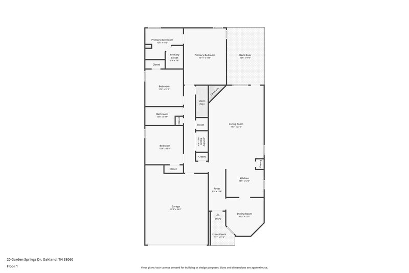 1,855/Mo, 20 Garden Springs Dr Oakland, TN 38060 Floor Plan View