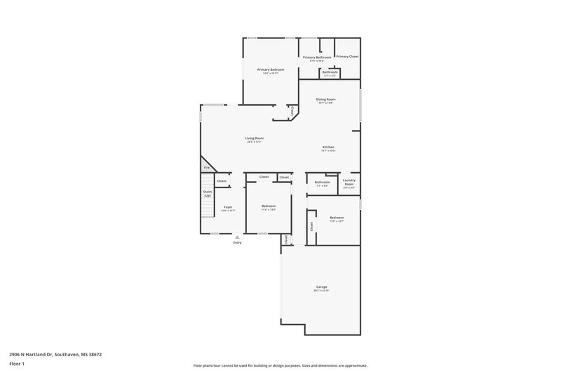 2,180/Mo, 2906 N Hartland Dr Southaven, MS 38672 Floorplan View