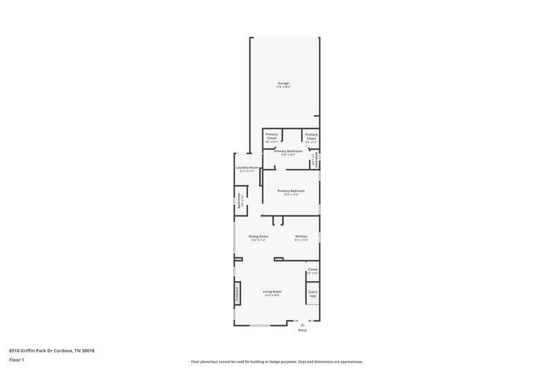 1,835/Mo, 8518 Griffin Park Dr Cordova, TN 38018 Floor Plan View