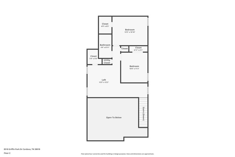 1,835/Mo, 8518 Griffin Park Dr Cordova, TN 38018 Floor Plan View 2
