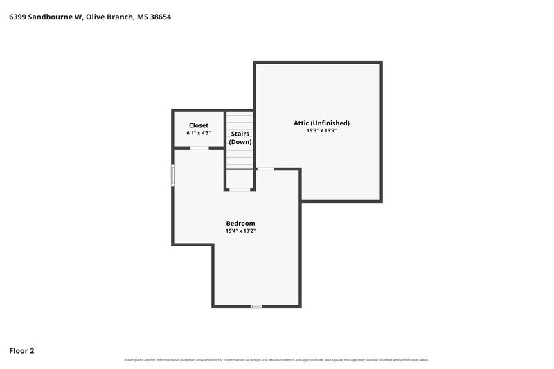1,915/Mo, 6399 Sandbourne W Olive Branch, MS 38654 Floor Plan View 2
