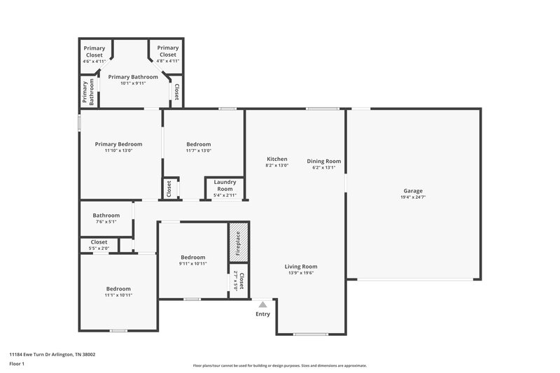 2,000/Mo, 11184 Ewe Turn Dr Arlington, TN 38002 Floor Plan View