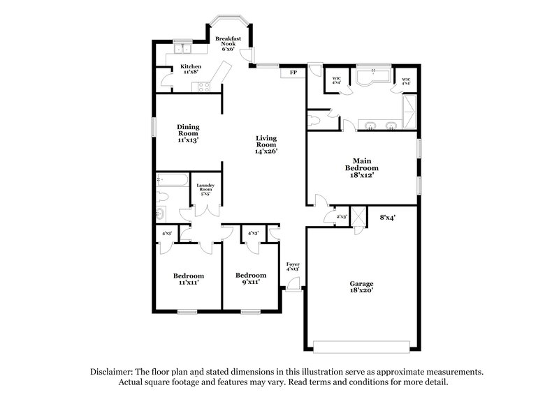1,725/Mo, 7099 Show Boat Ln Cordova, TN 38018 Floor Plan View